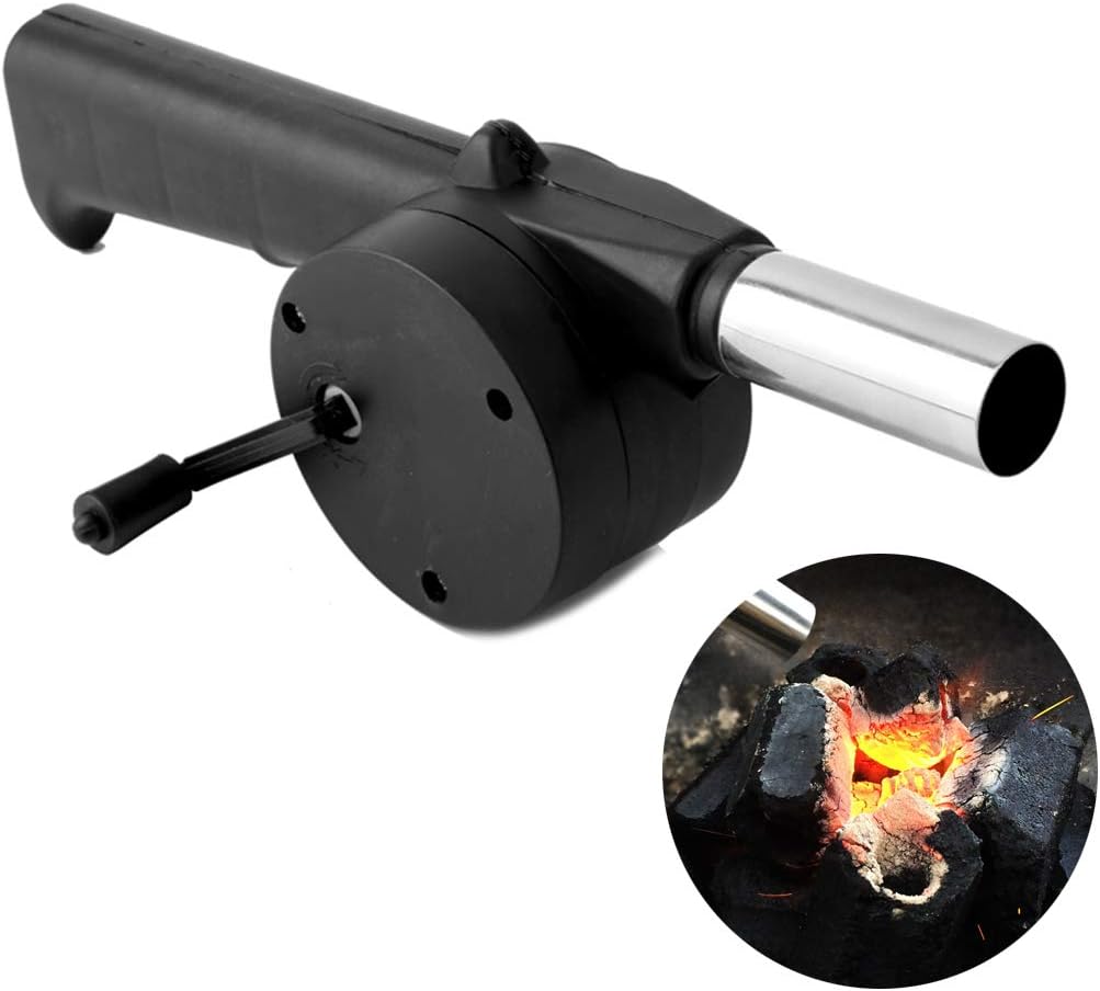 Camping Cooking Recipes - Outdoor-Kochzubehör: Tragbarer Handkurbel-Ventilator, Luftgebläse für Grill,