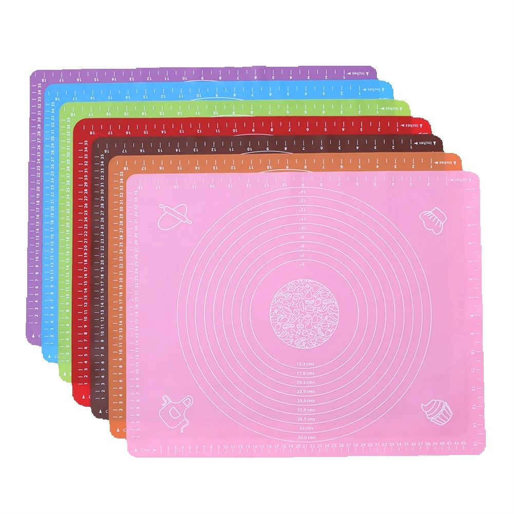 Camping Cooking Mat - 5-teilige Silikon-Backmatte, Teigunterlage für Pizza, Antihaft-Kuchenform,
