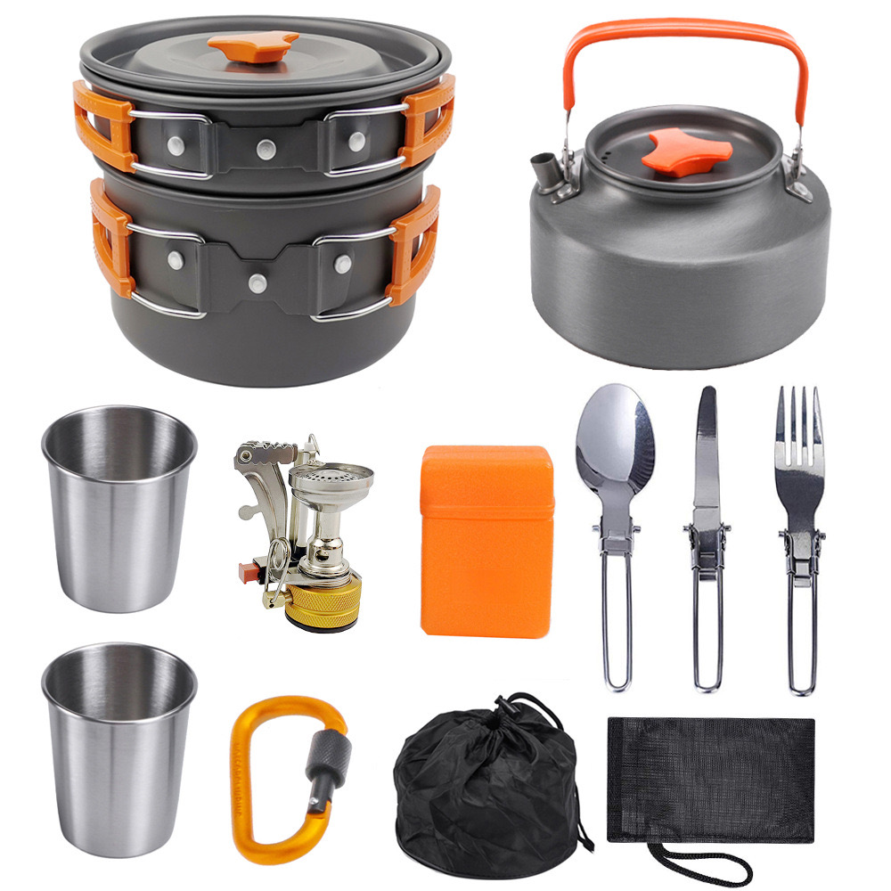 Camping Cooking Vegetables - Outdoor-Camping-Kochset, Outdoor-Wasser kochend und Gemüse braten,