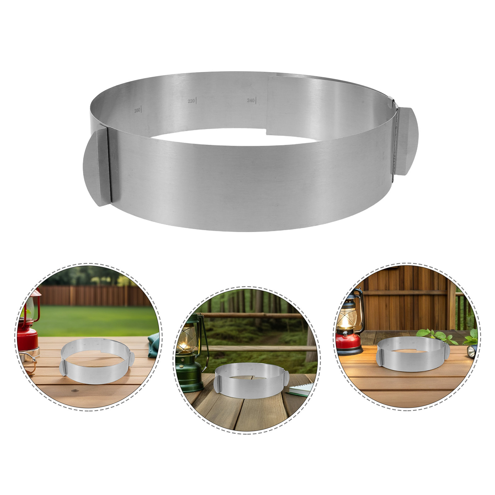 Camping Cooking Wind Blocker - Verstellbarer Campingkocher-Windschutz aus Edelstahl, 16–28 cm