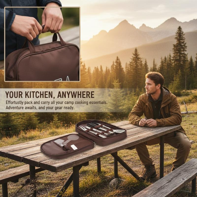Camping Cooking Utensils Storage - Outdoor-Kochtasche, Camping-Aufbewahrungstasche, tragbare Aufbewahrung für Kochutensilien