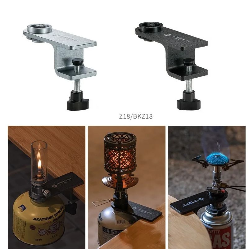Camping Cooking Fuel - Camping-Tischclip-Erweiterungszubehör für Flachgaskocher, Lampenkopf, Heizkocher, Tischbefestigungsklammer