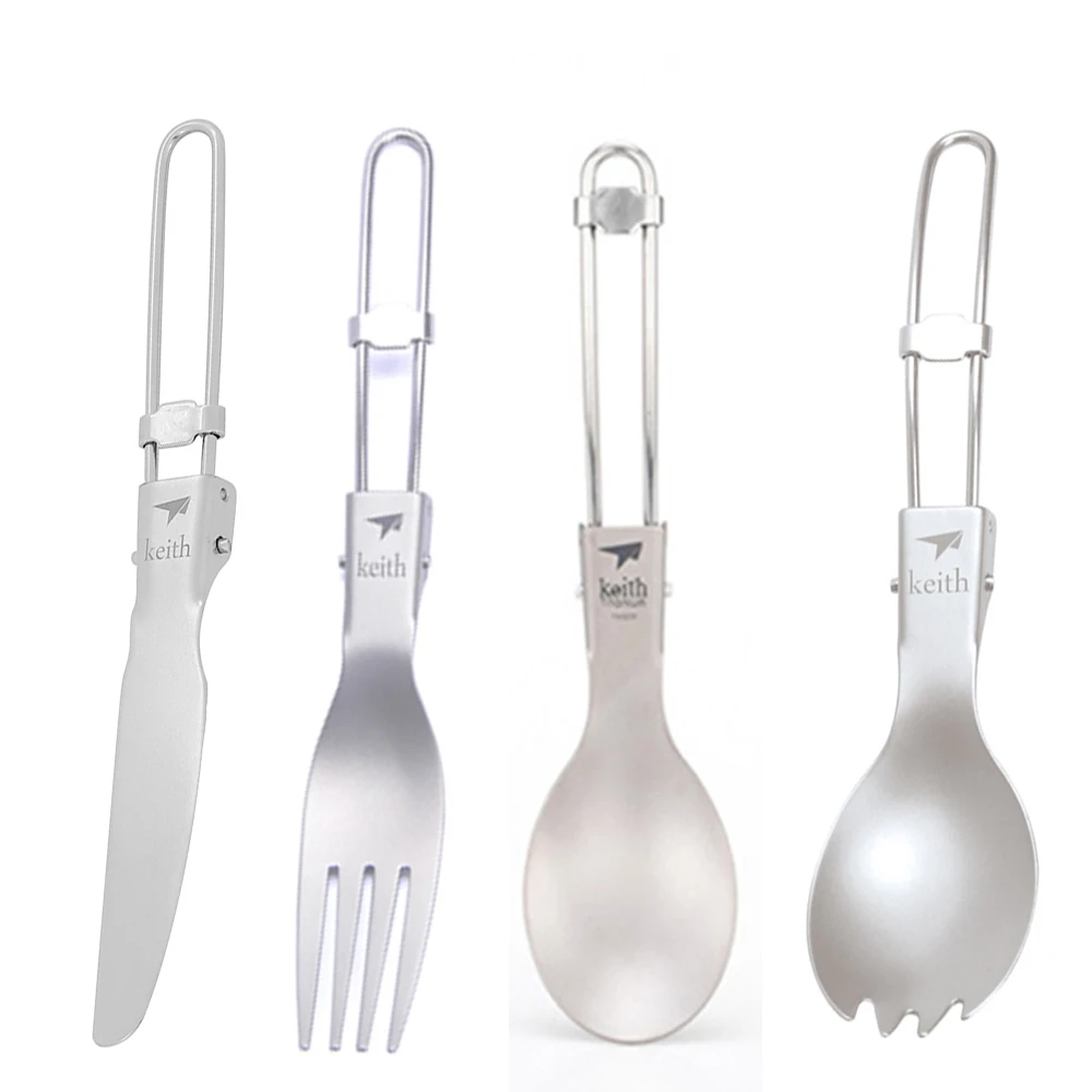 Camp Spork Set - Keith Outdoor Titan Klapplöffel Spork Messer