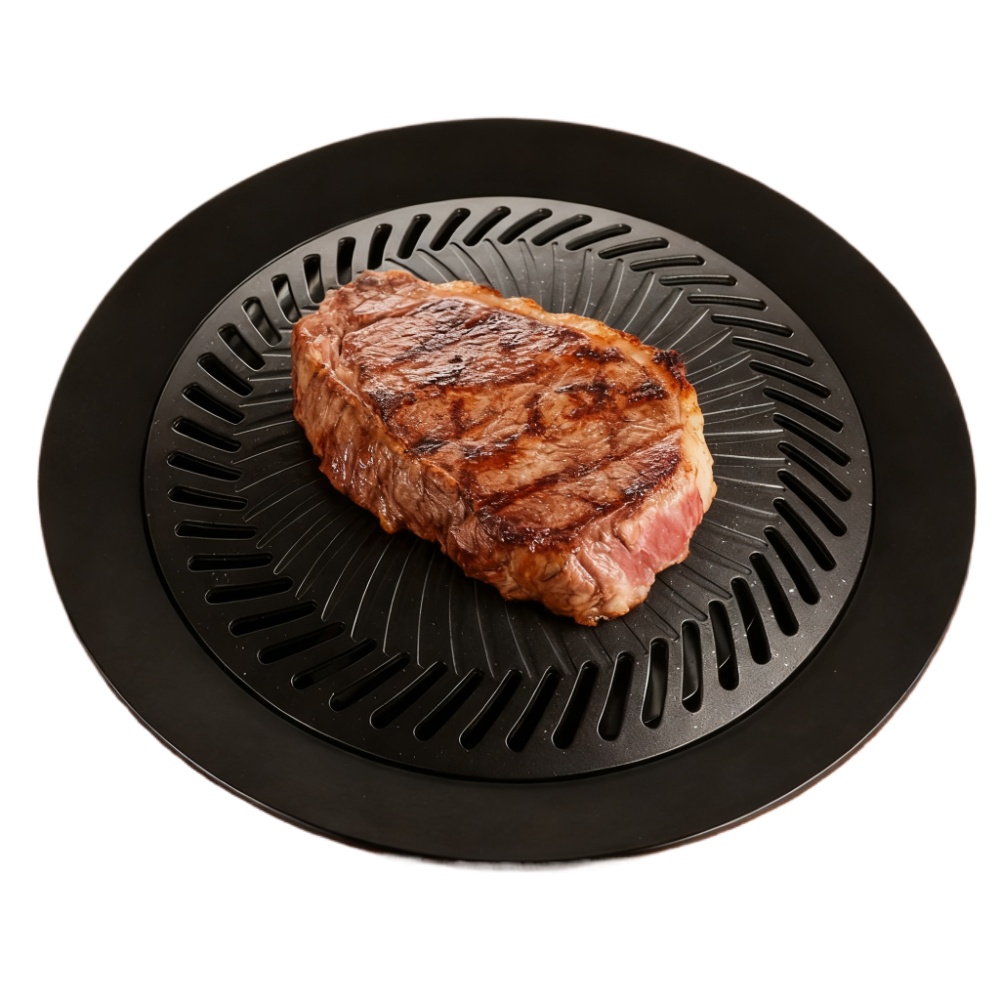 Camping Cooking Vegetables - KOSUN Aluminium-Grillpfanne, rund, antihaftbeschichtet, Grilltablett, koreanische