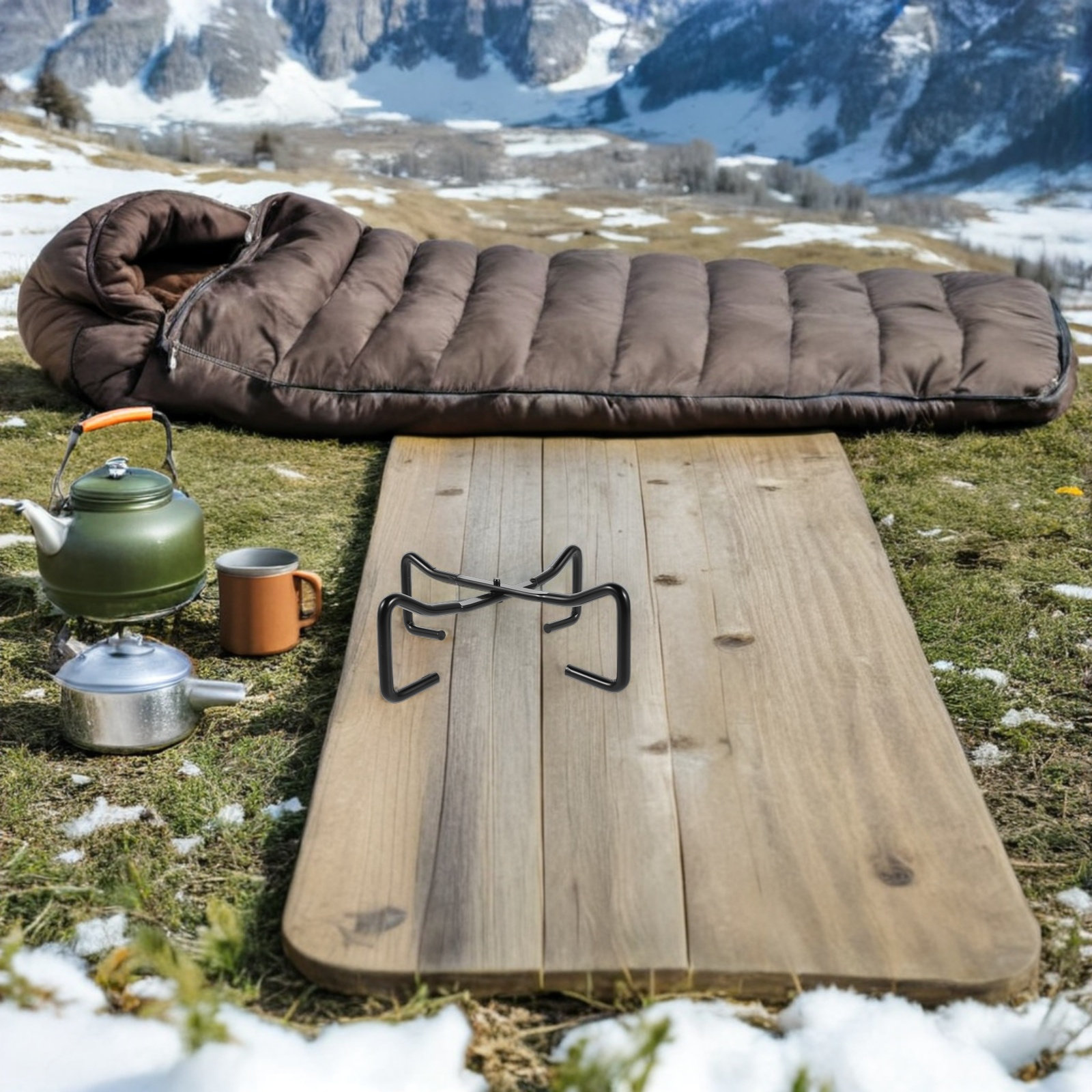 Camp Dutch Oven Cast - Gusseisen-Klappdeckelständer für Dutch Oven, Lagerfeuer-Kochtopfhalter, Runder