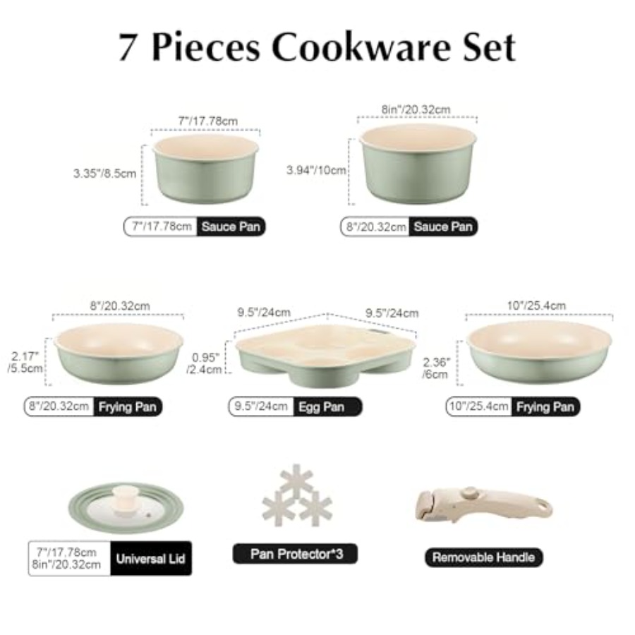 Keramik-Topf- und Pfannen-Set  – Camping Cooking Set Detachable Handle Bewertung und Preis