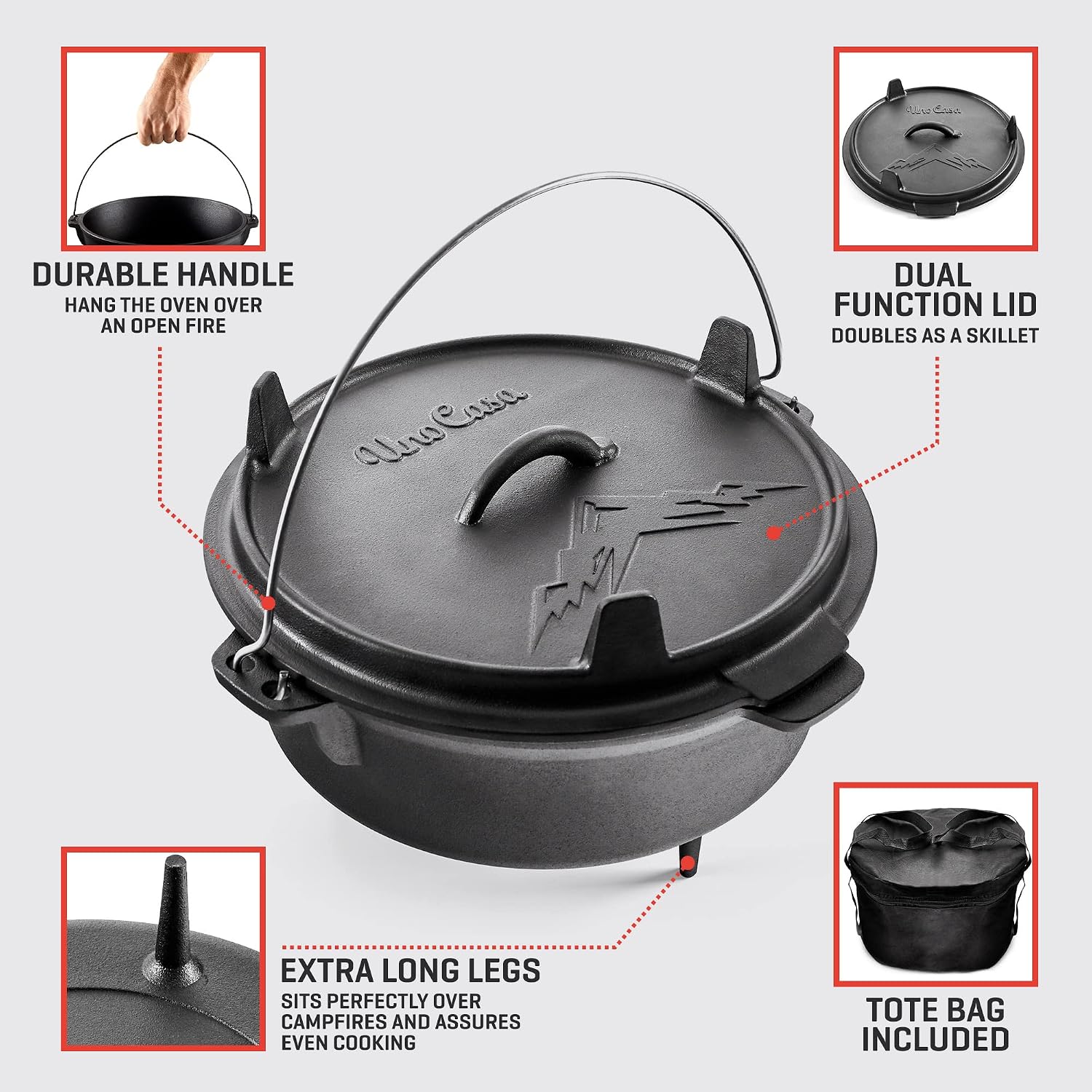 Vorgefertigter Gusseisen-Campi – Camp Dutch Oven Cast Bewertung und Preis
