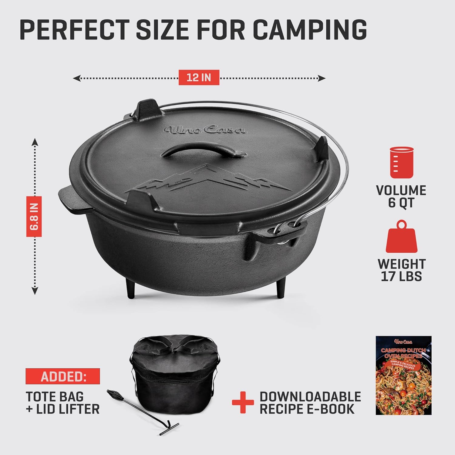 Vorgefertigter Gusseisen-Campi – Camp Dutch Oven Cast Bewertung und Preis