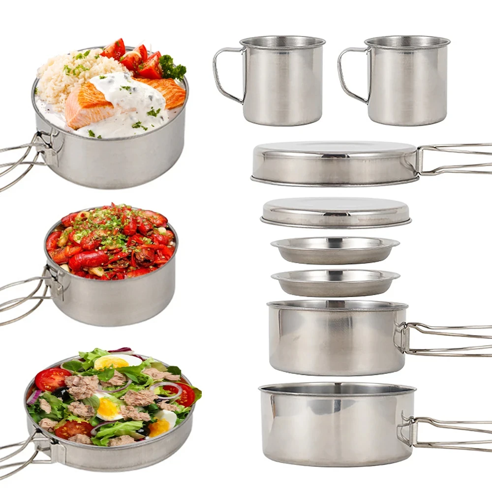 8 teile/satz Camping Kochgesch – Camping Cooking Set With Bag Bewertung und Preis
