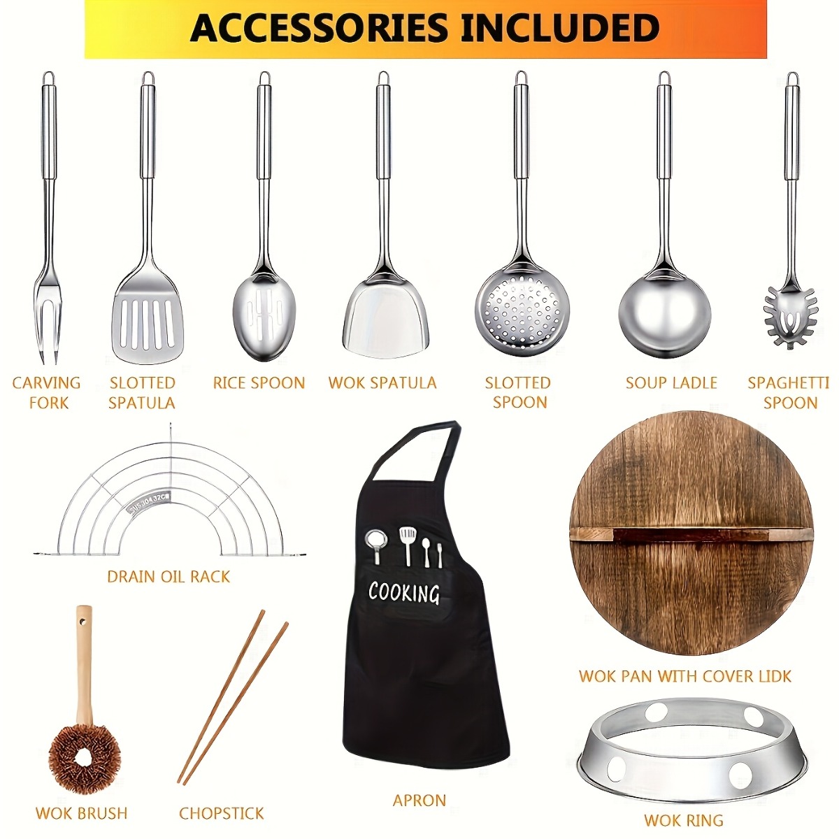 12,6 Zoll Gusseisen-Wok-Set, a – Camping Cooking Vegetables Bewertung und Preis