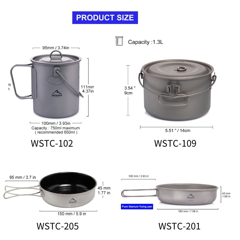 Wideea Camping Geschirr Titan  – Camping Cooking Recipes Bewertung und Preis