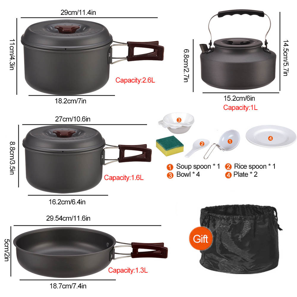Kochen im Freien 3-4 Personen  – Camping Cooking Set With Bag Bewertung und Preis