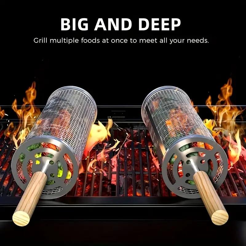Edelstahl BBQ-Grillkorb, Runde – Camping Cooking Area Bewertung und Preis