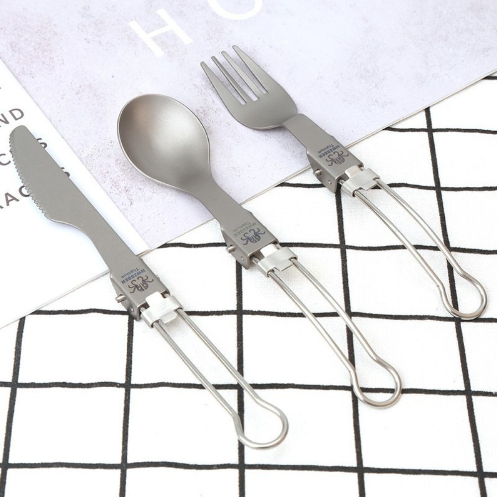 Halbpoliertes Titan-Klapp-Göff – Camp Spork Set Bewertung und Preis