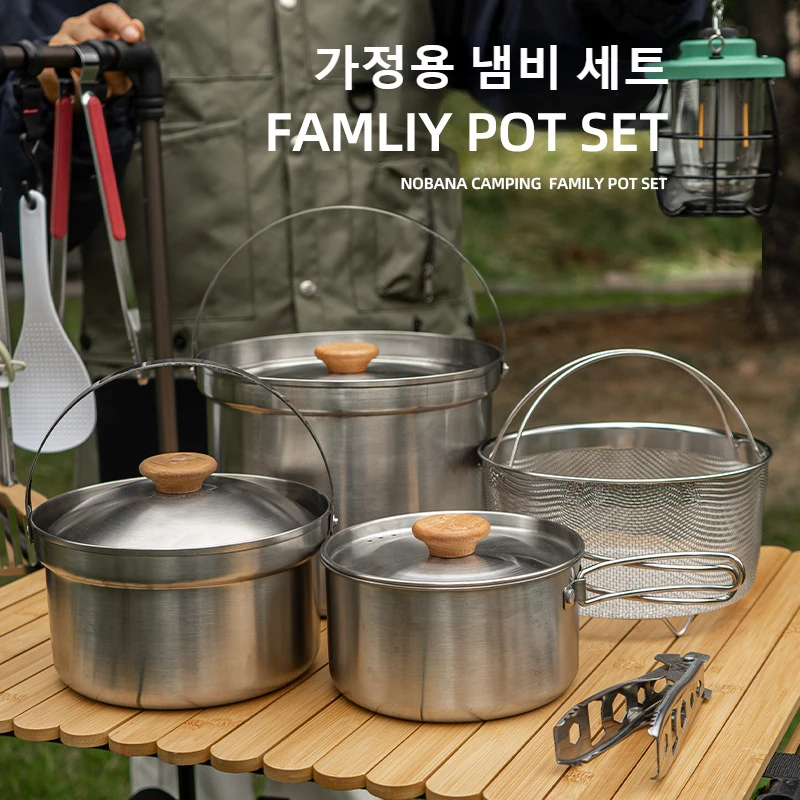 2026 Neues Outdoor-Edelstahl-T – Camping Cooking Set With Bag Bewertung und Preis