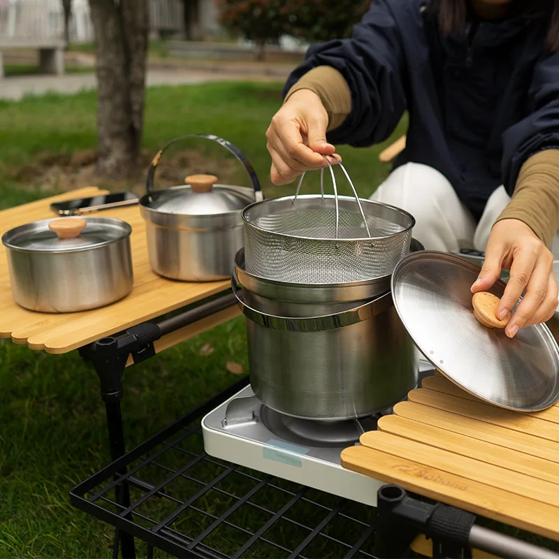 2026 Neues Outdoor-Edelstahl-T – Camping Cooking Set With Bag Bewertung und Preis