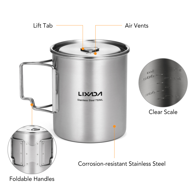 Lixada 750ml Tasse Outdoor Ede – Camping Cooking Set With Bag Bewertung und Preis