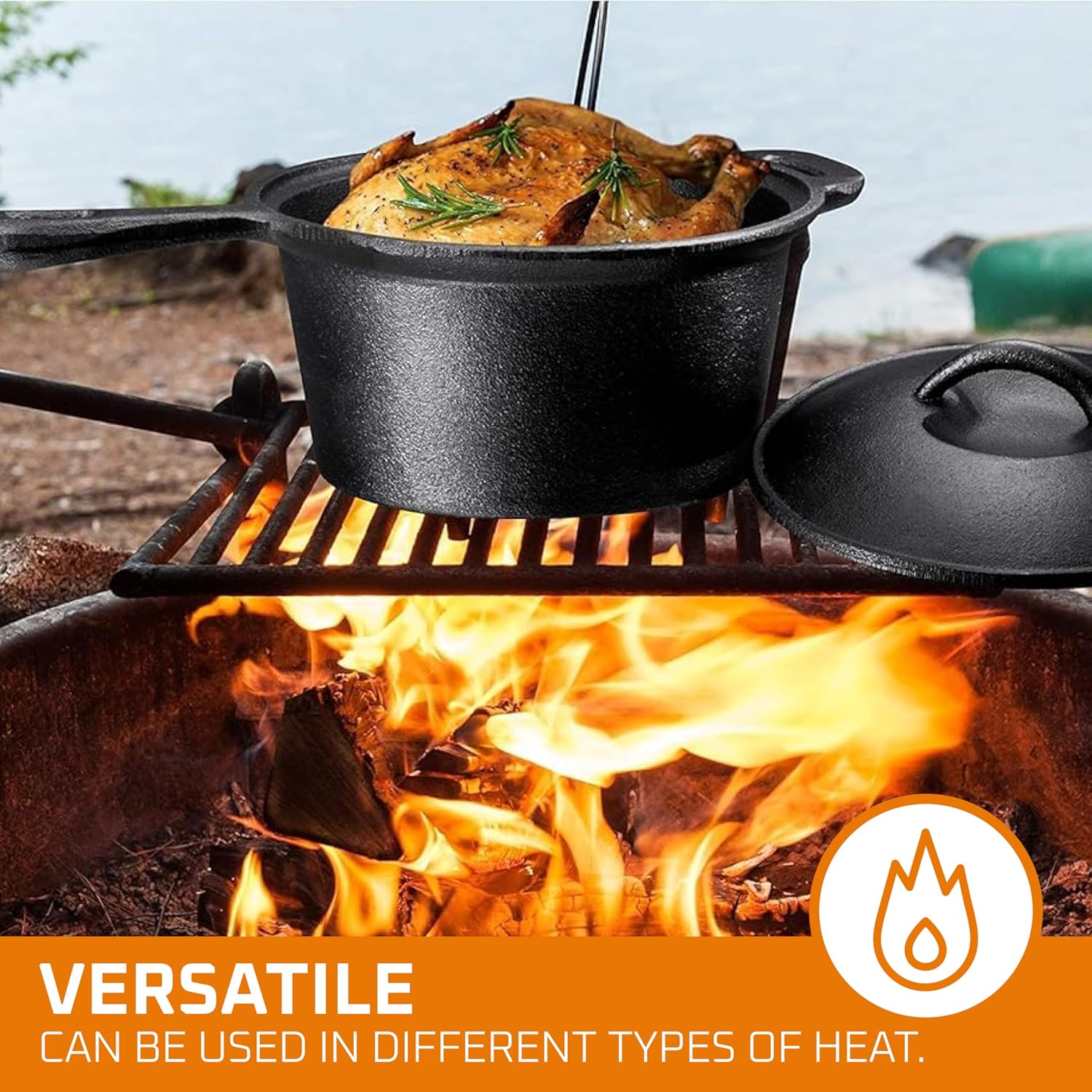 Camping-Kochset mit 7 Teilen.  – Camp Dutch Oven Cast Bewertung und Preis