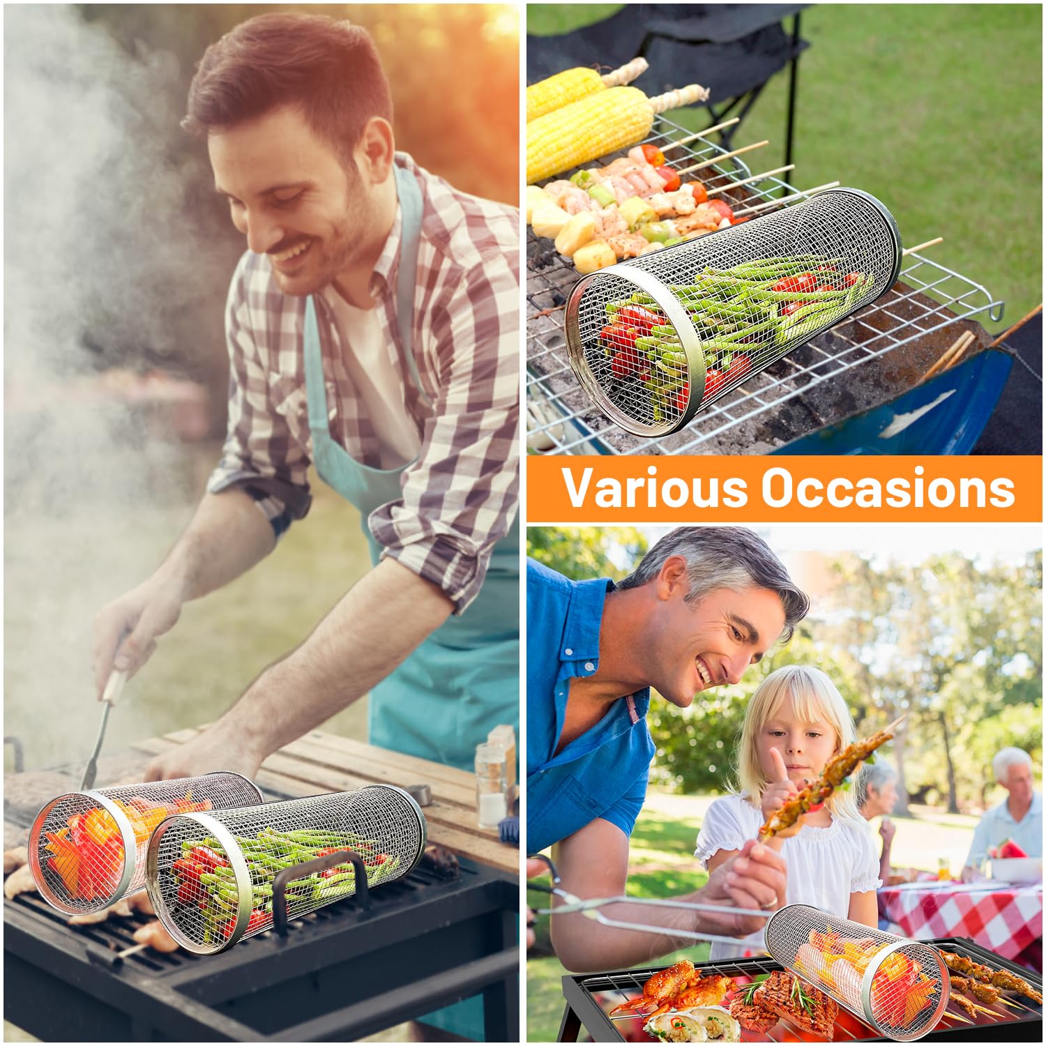 2-teiliges rollendes Grillkörb – Camping Cooking Recipes Bewertung und Preis